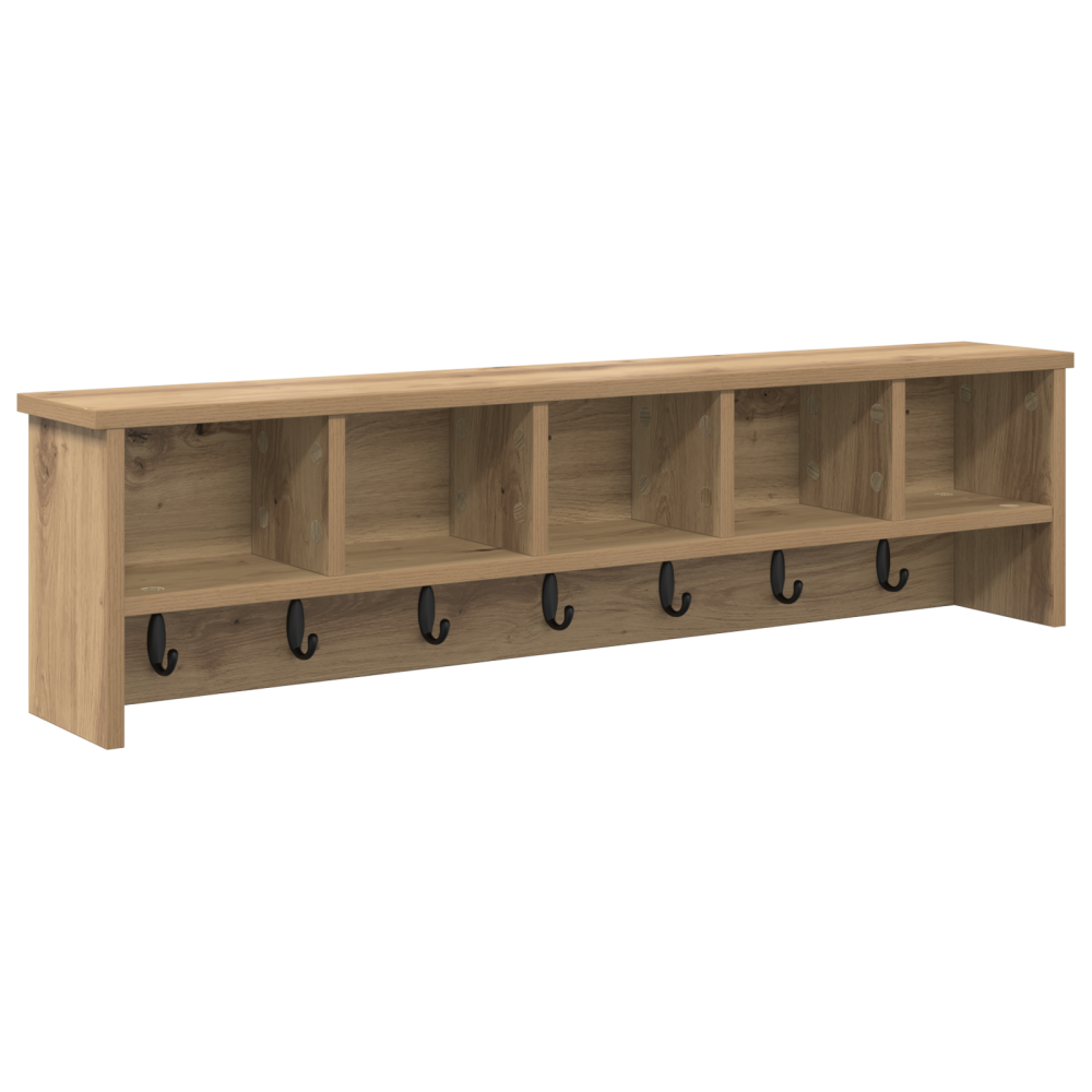 Produktbild för Väggmonterad Klädhängare med hylla Artisan Ek 100 x 16 x 26 cm