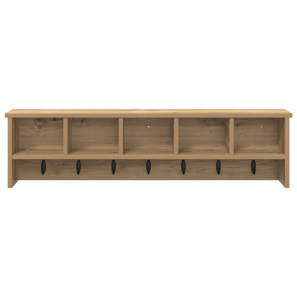 Produktbild för Väggmonterad Klädhängare med hylla Artisan Ek 100 x 16 x 26 cm