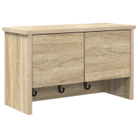 Produktbild för Väggmonterad Klädhängare med hylla Sonoma-ek 50 x 20 x 30 cm