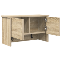 Produktbild för Väggmonterad Klädhängare med hylla Sonoma-ek 50 x 20 x 30 cm