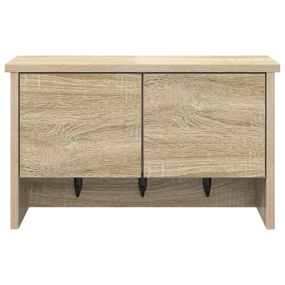 Produktbild för Väggmonterad Klädhängare med hylla Sonoma-ek 50 x 20 x 30 cm