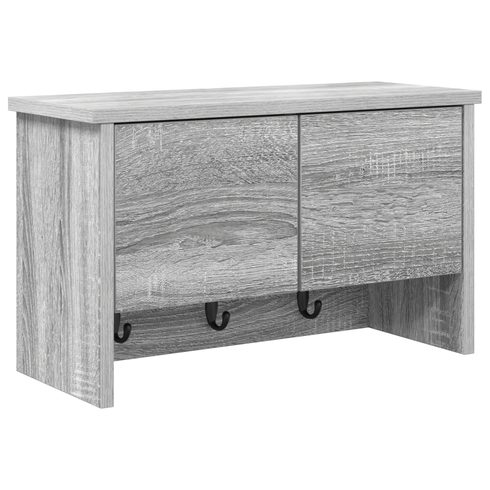 Produktbild för Väggmonterad Klädhängare med hylla Grå Sonoma 50 x 20 x 30 cm