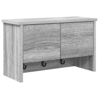 Produktbild för Väggmonterad Klädhängare med hylla Grå Sonoma 50 x 20 x 30 cm