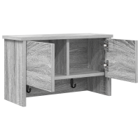Produktbild för Väggmonterad Klädhängare med hylla Grå Sonoma 50 x 20 x 30 cm