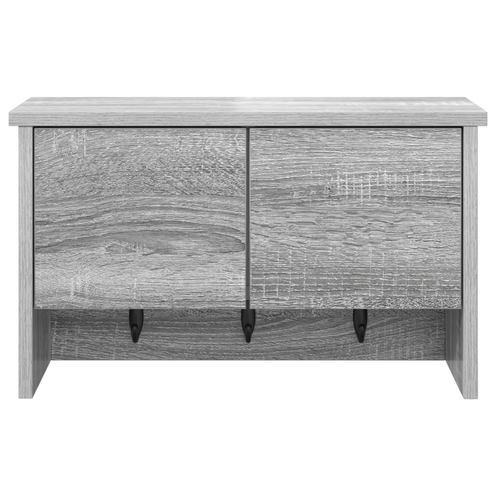 Produktbild för Väggmonterad Klädhängare med hylla Grå Sonoma 50 x 20 x 30 cm