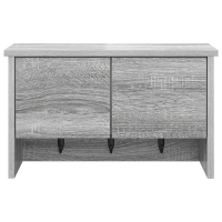 Produktbild för Väggmonterad Klädhängare med hylla Grå Sonoma 50 x 20 x 30 cm