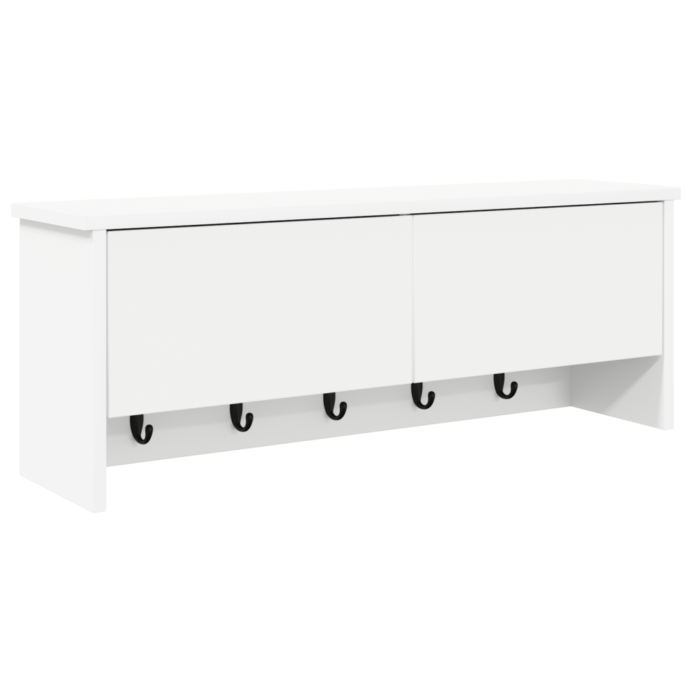 Produktbild för Väggmonterad Klädhängare Vit 80 x 20 x 30 cm Konstruerat trä