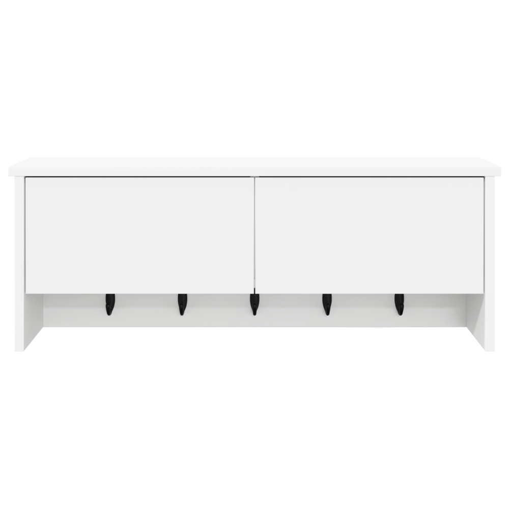 Produktbild för Väggmonterad Klädhängare Vit 80 x 20 x 30 cm Konstruerat trä