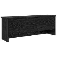 Produktbild för Väggmonterad Klädhängare med hylla Svart Ek 80 x 20 x 30 cm