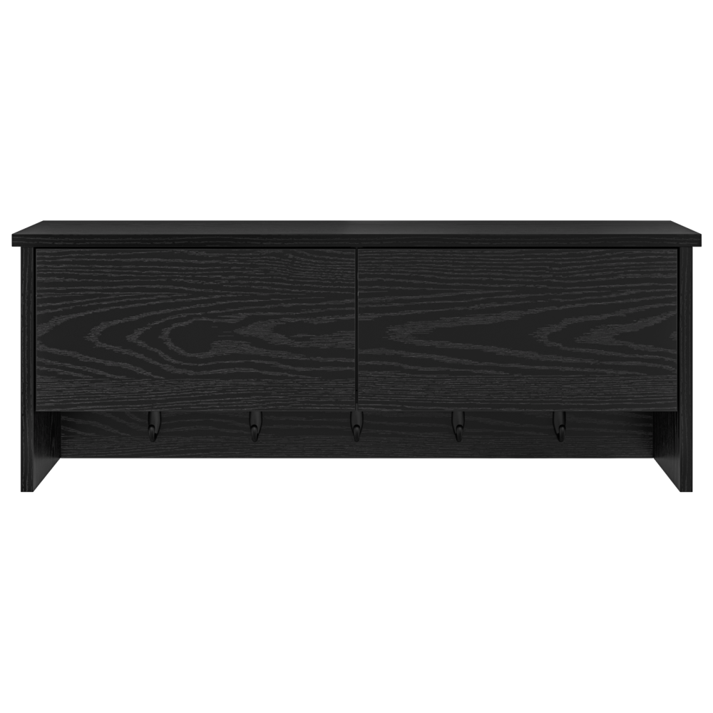 Produktbild för Väggmonterad Klädhängare med hylla Svart Ek 80 x 20 x 30 cm