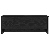 Produktbild för Väggmonterad Klädhängare med hylla Svart Ek 80 x 20 x 30 cm