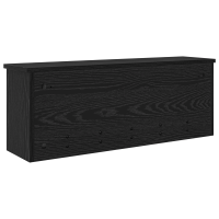 Produktbild för Väggmonterad Klädhängare med hylla Svart Ek 80 x 20 x 30 cm