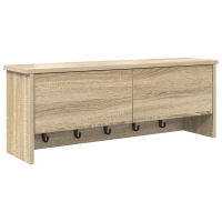 Produktbild för Väggmonterad Klädhängare med hylla Sonoma-ek 80 x 20 x 30 cm