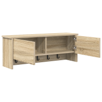 Produktbild för Väggmonterad Klädhängare med hylla Sonoma-ek 80 x 20 x 30 cm