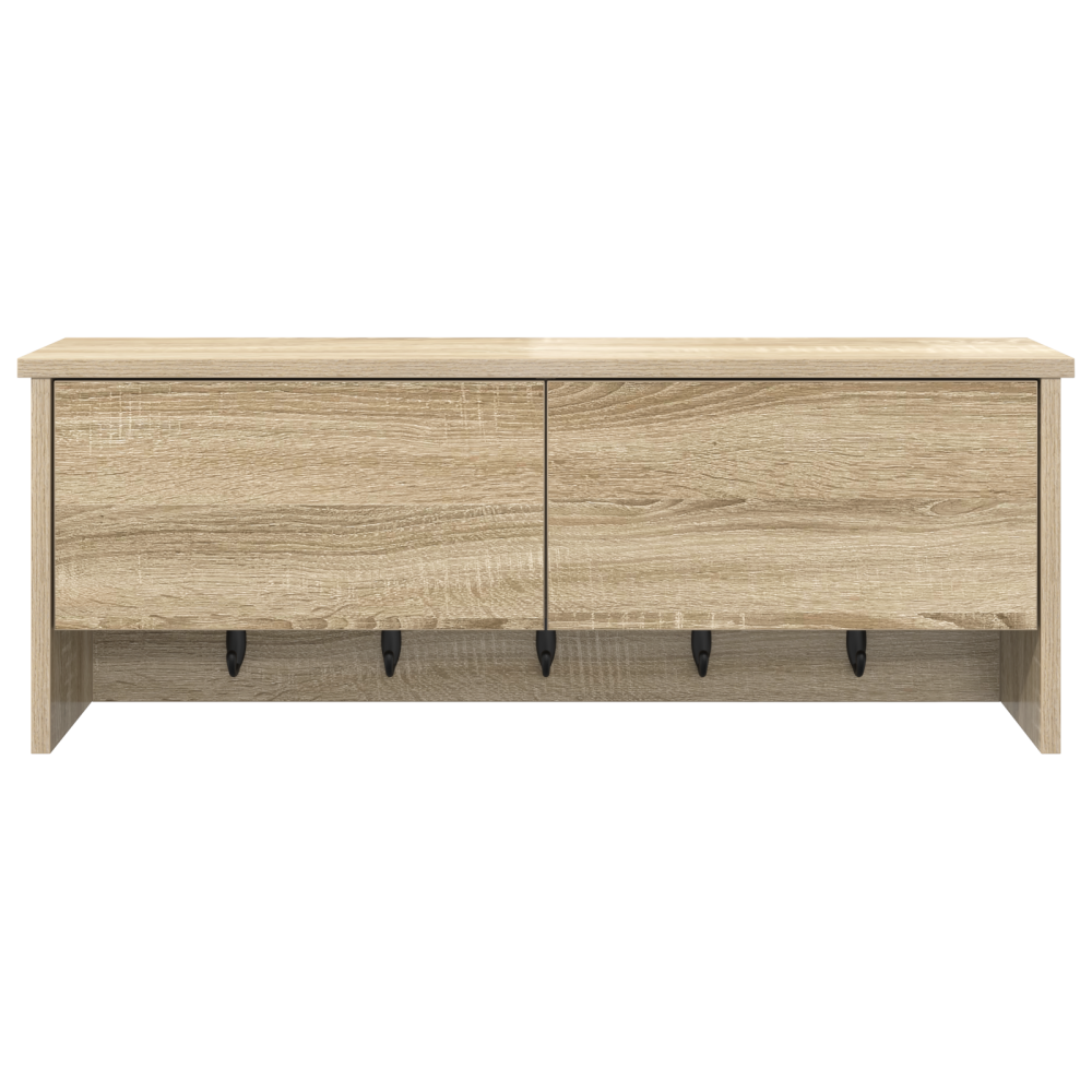 Produktbild för Väggmonterad Klädhängare med hylla Sonoma-ek 80 x 20 x 30 cm