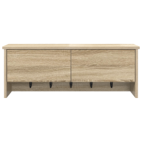 Produktbild för Väggmonterad Klädhängare med hylla Sonoma-ek 80 x 20 x 30 cm
