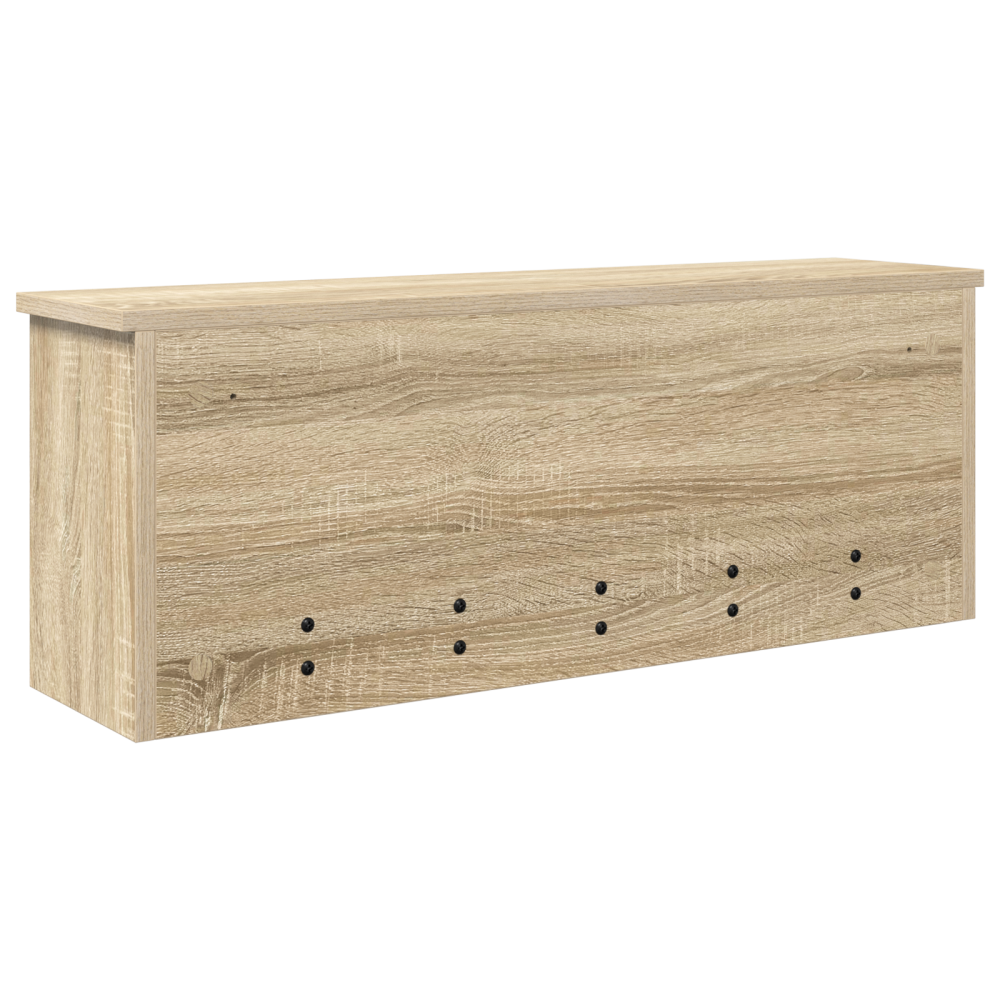 Produktbild för Väggmonterad Klädhängare med hylla Sonoma-ek 80 x 20 x 30 cm
