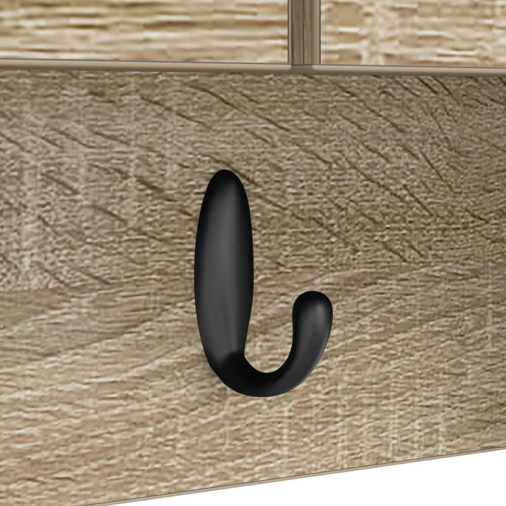 Produktbild för Väggmonterad Klädhängare med hylla Sonoma-ek 80 x 20 x 30 cm