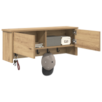 Produktbild för Väggmonterad Klädhängare med hylla Artisan Ek 80 x 20 x 30 cm