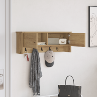Produktbild för Väggmonterad Klädhängare med hylla Artisan Ek 80 x 20 x 30 cm