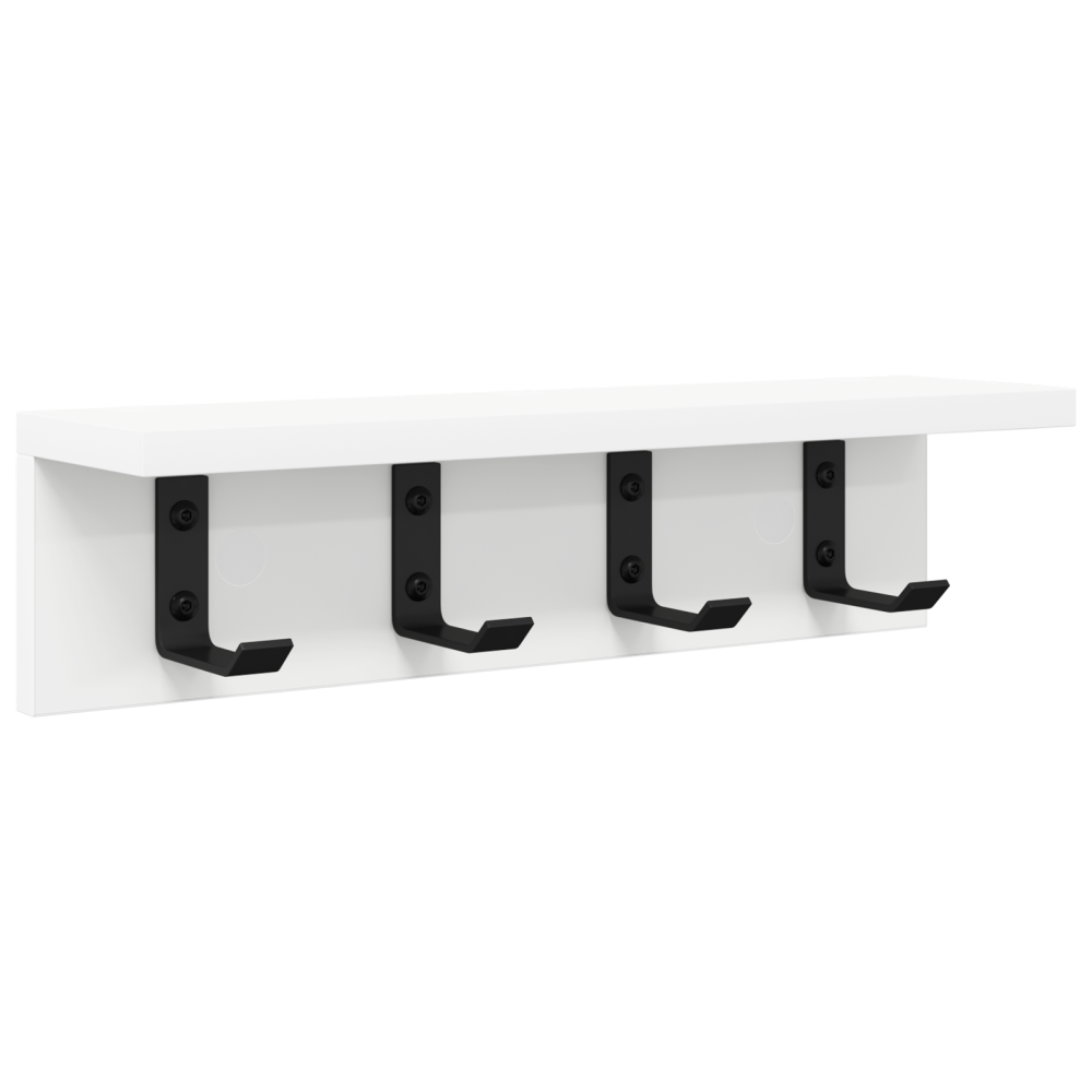 Produktbild för Väggmonterad Klädhängare Väggmonterad Vit 40 x 10,5 x 10,5 cm