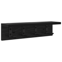 Produktbild för Väggmonterad Klädhängare Svart Ek 40 x 10,5 x 10,5 cm