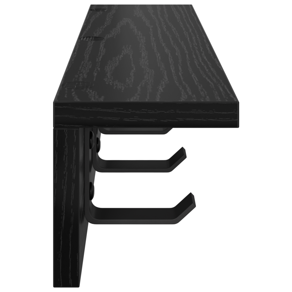 Produktbild för Väggmonterad Klädhängare Svart Ek 40 x 10,5 x 10,5 cm