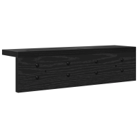 Produktbild för Väggmonterad Klädhängare Svart Ek 40 x 10,5 x 10,5 cm