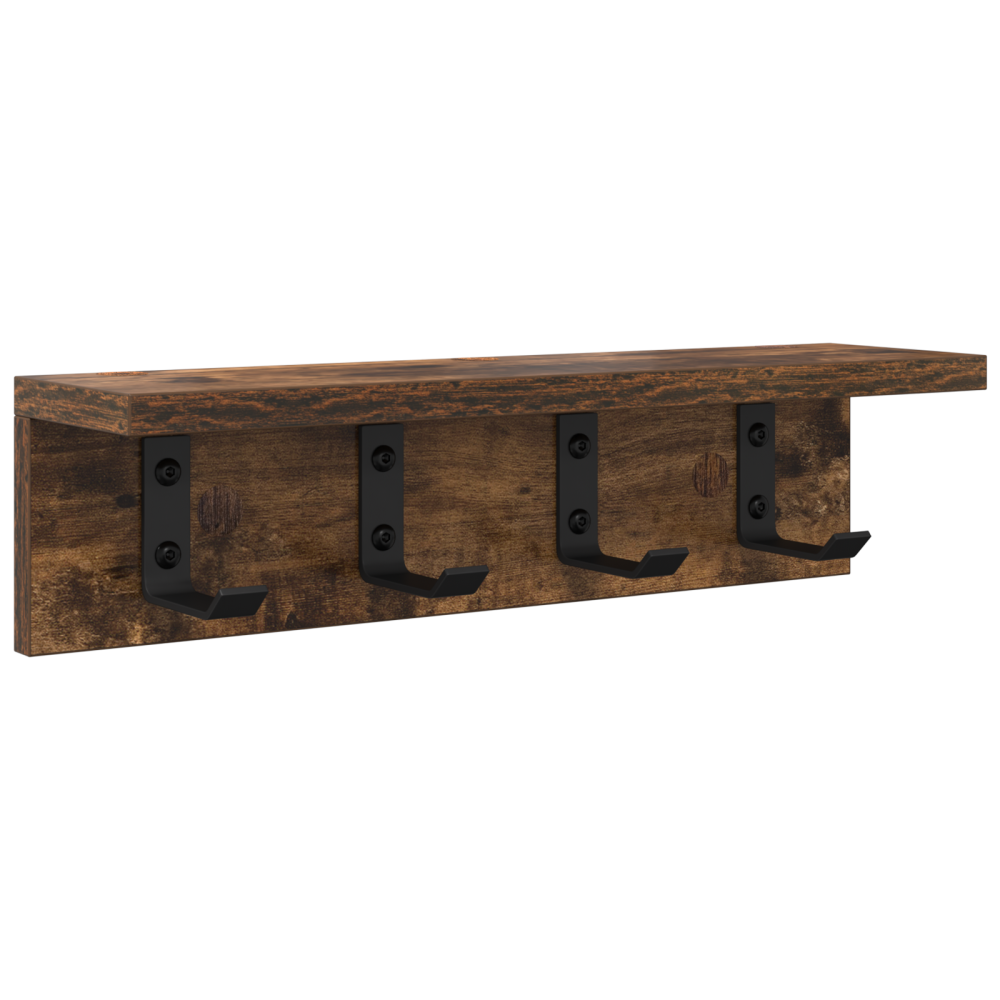 Produktbild för Väggmonterad Klädhängare Rökt ek 40 x 10,5 x 10,5 cm