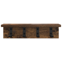 Produktbild för Väggmonterad Klädhängare Rökt ek 40 x 10,5 x 10,5 cm