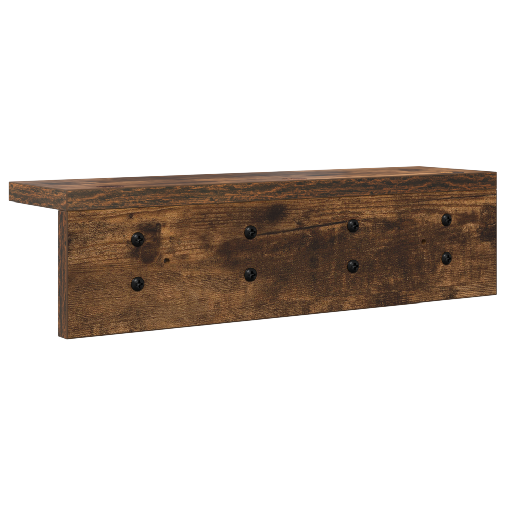 Produktbild för Väggmonterad Klädhängare Rökt ek 40 x 10,5 x 10,5 cm