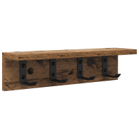 Produktbild för Väggmonterad Klädhängare Gammalt trä 40 x 10,5 x 10,5 cm