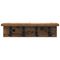 Produktbild för Väggmonterad Klädhängare Gammalt trä 40 x 10,5 x 10,5 cm