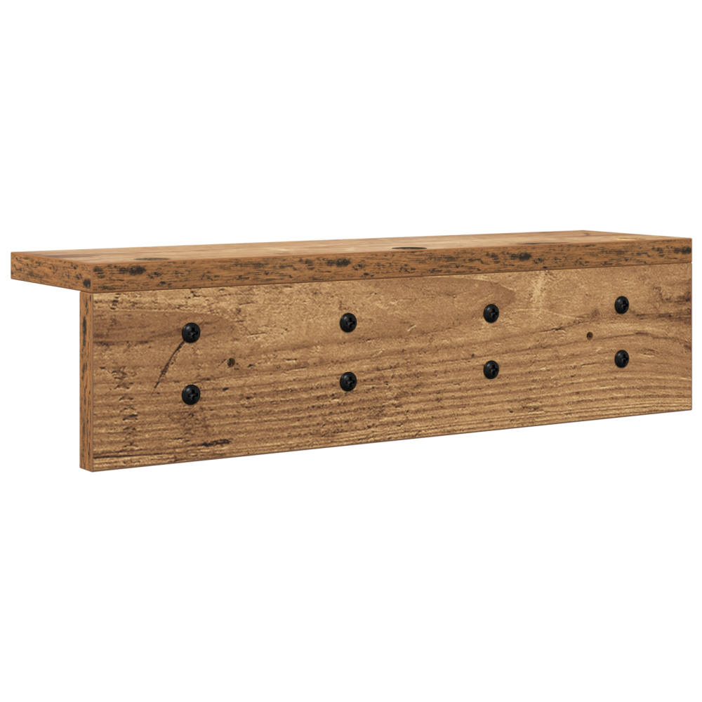 Produktbild för Väggmonterad Klädhängare Gammalt trä 40 x 10,5 x 10,5 cm