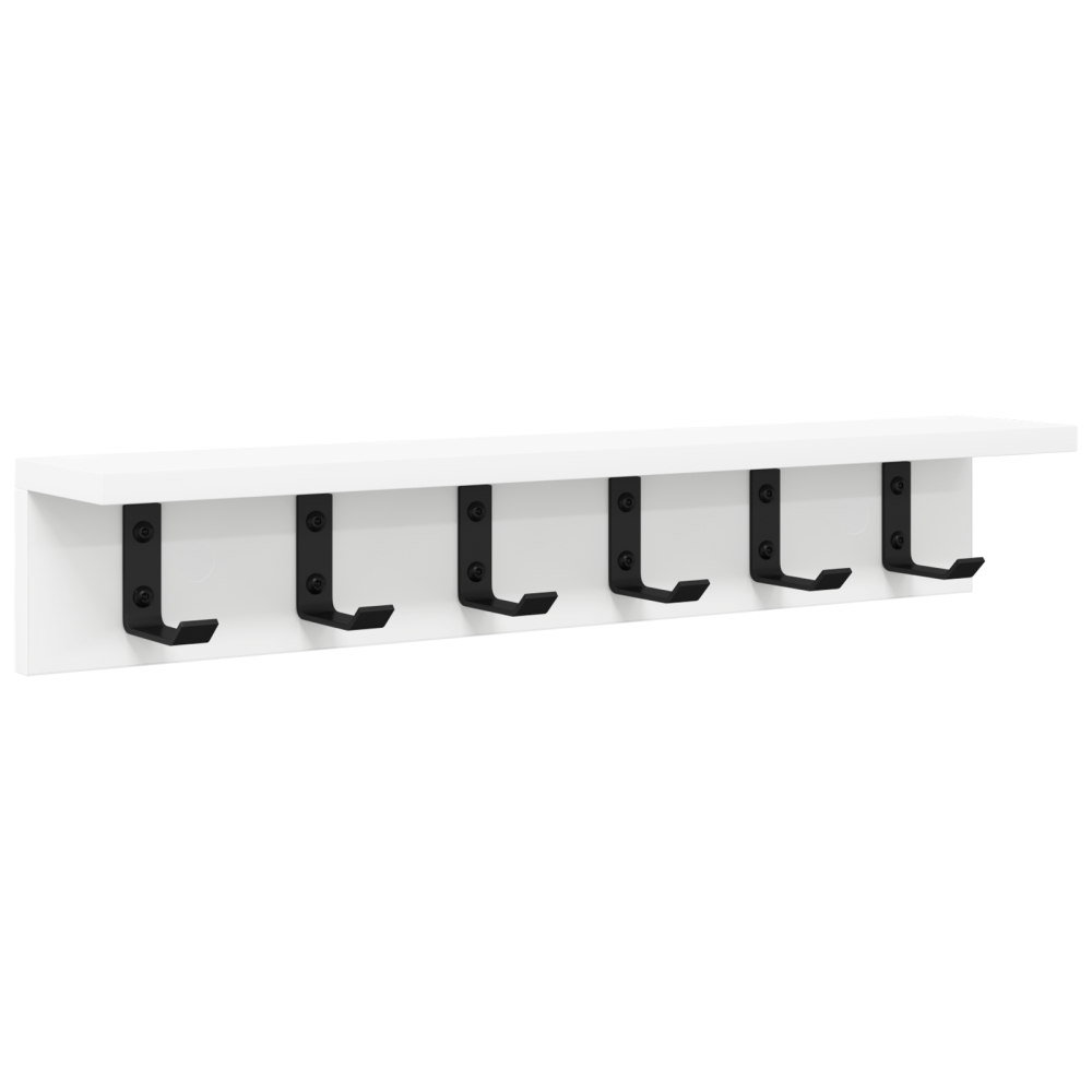 Produktbild för Väggmonterad Klädhängare Väggmonterad Vit 60 x 10,5 x 10,5 cm