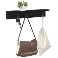 Produktbild för Väggmonterad Klädhängare Svart Ek 60 x 10,5 x 10,5 cm