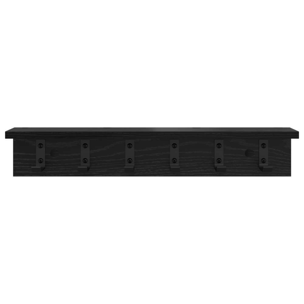 Produktbild för Väggmonterad Klädhängare Svart Ek 60 x 10,5 x 10,5 cm