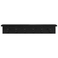 Produktbild för Väggmonterad Klädhängare Svart Ek 60 x 10,5 x 10,5 cm