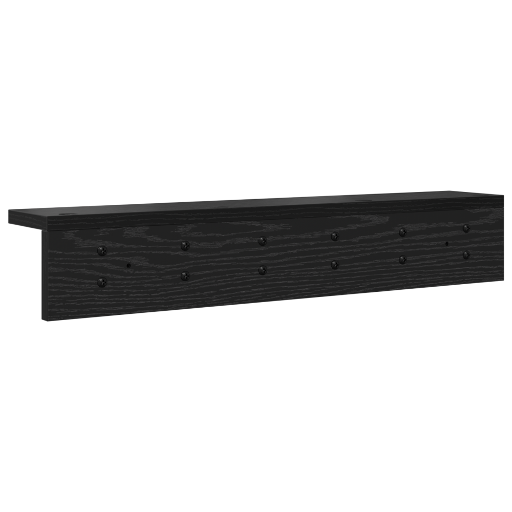Produktbild för Väggmonterad Klädhängare Svart Ek 60 x 10,5 x 10,5 cm