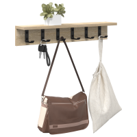 Produktbild för Väggmonterad Klädhängare Sonoma-ek 60 x 10,5 x 10,5 cm