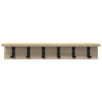 Produktbild för Väggmonterad Klädhängare Sonoma-ek 60 x 10,5 x 10,5 cm