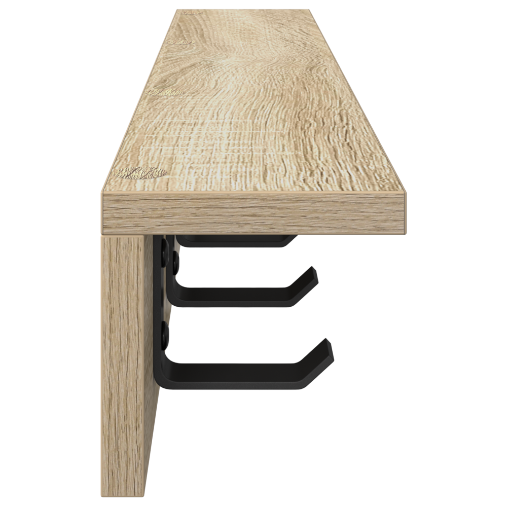 Produktbild för Väggmonterad Klädhängare Sonoma-ek 60 x 10,5 x 10,5 cm