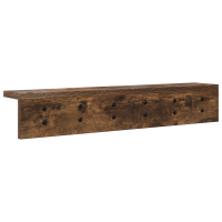 Produktbild för Väggmonterad Klädhängare Rökt ek 60 x 10,5 x 10,5 cm