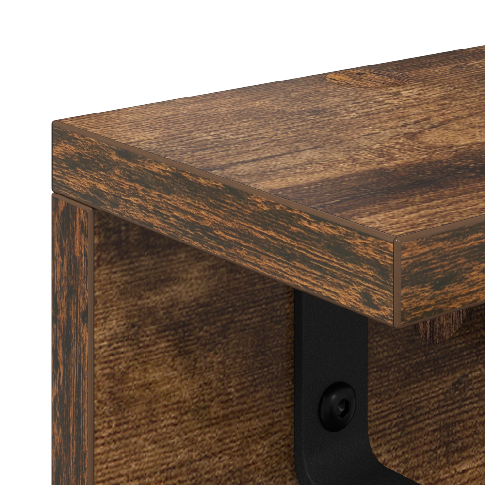 Produktbild för Väggmonterad Klädhängare Rökt ek 60 x 10,5 x 10,5 cm