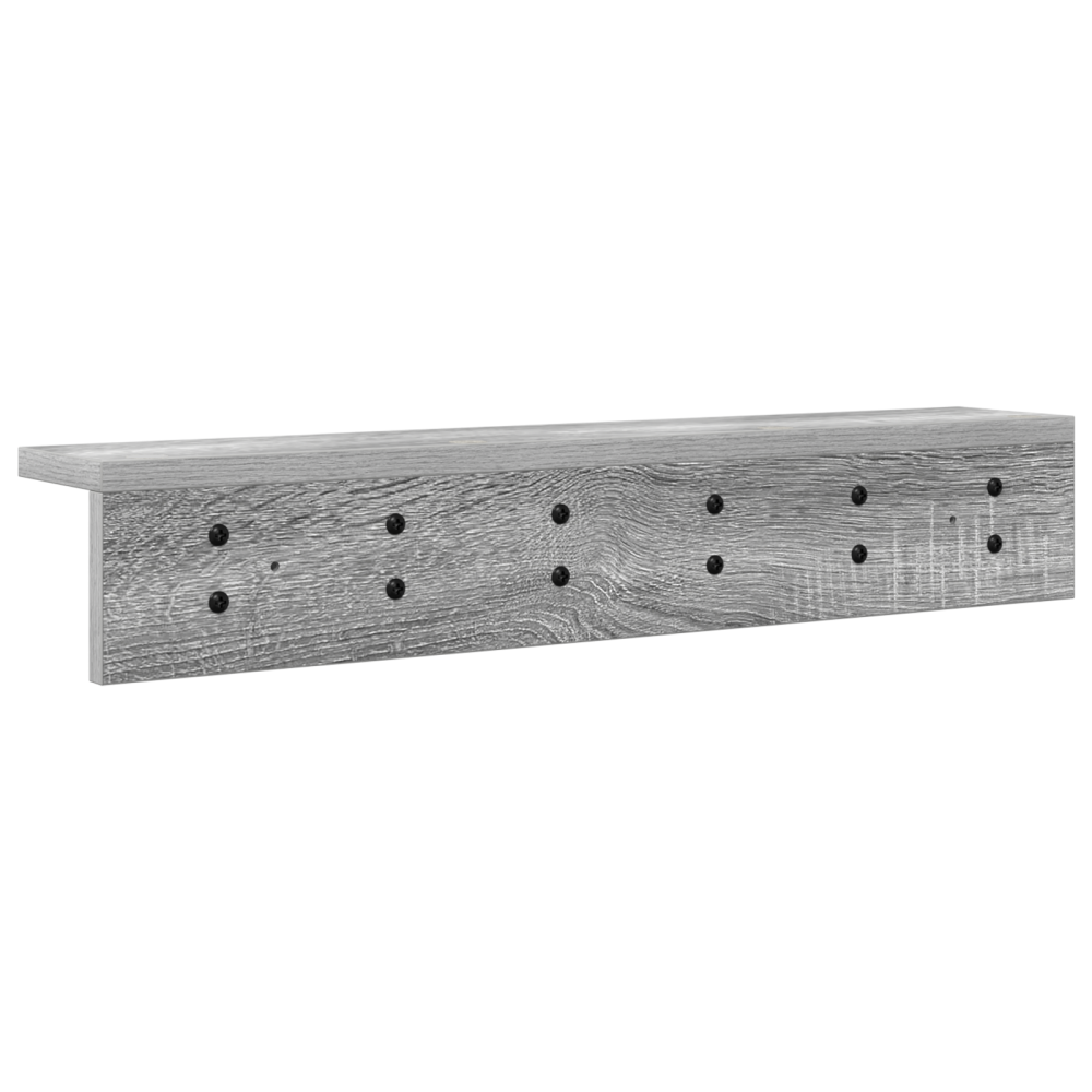 Produktbild för Väggmonterad Klädhängare Grå Sonoma 60 x 10,5 x 10,5 cm
