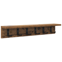 Produktbild för Väggmonterad Klädhängare Gammalt trä 60 x 10,5 x 10,5 cm