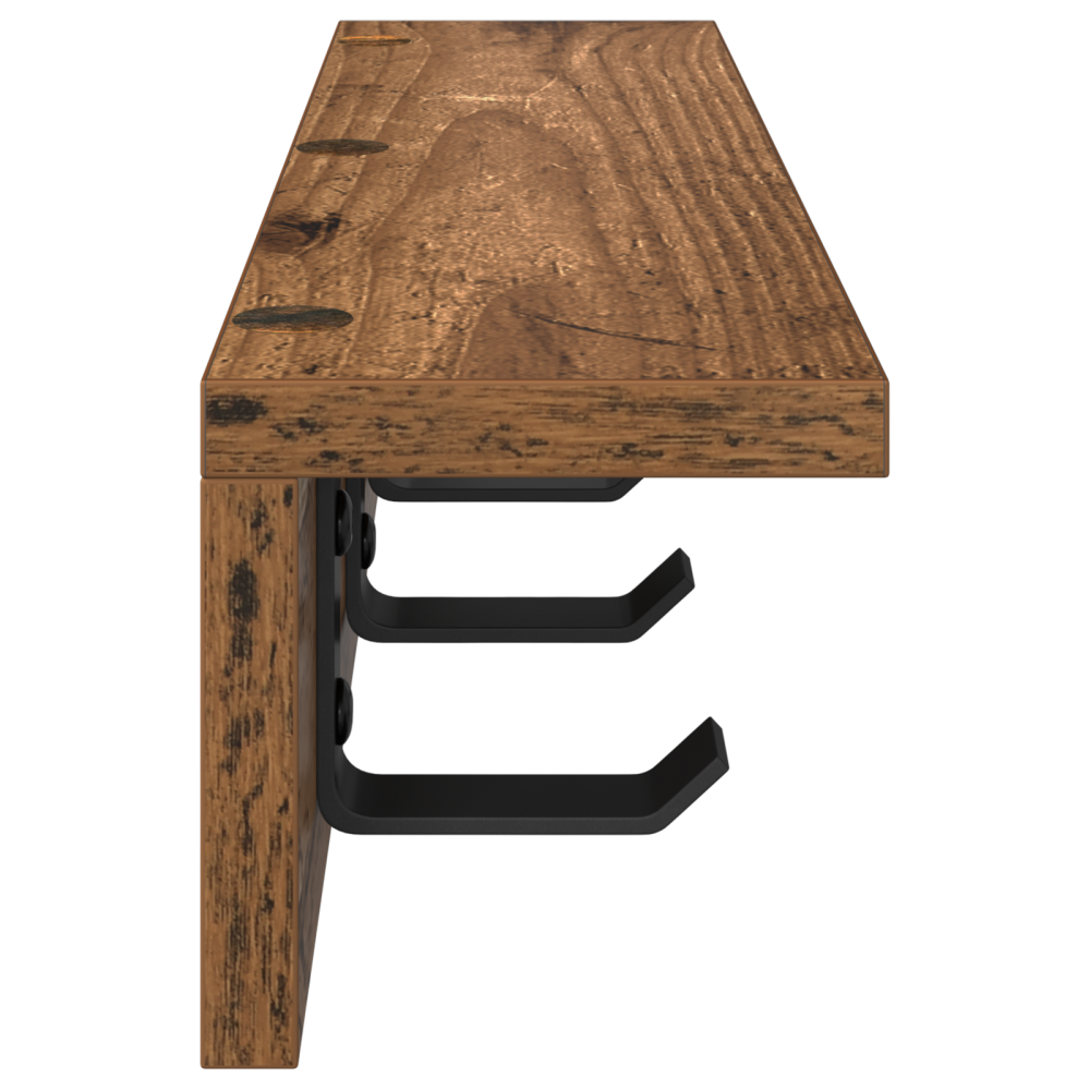 Produktbild för Väggmonterad Klädhängare Gammalt trä 60 x 10,5 x 10,5 cm