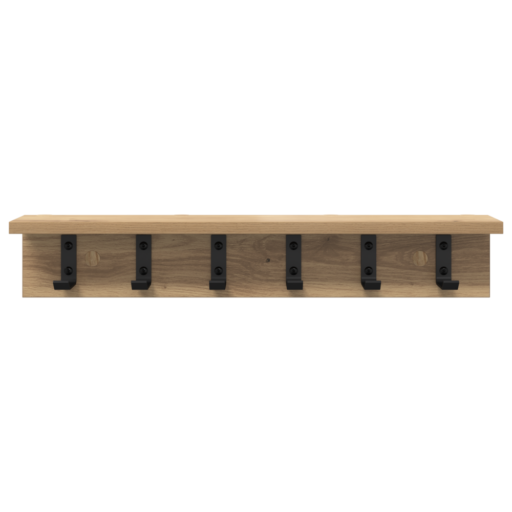 Produktbild för Väggmonterad Klädhängare Artisan Ek 60 x 10,5 x 10,5 cm