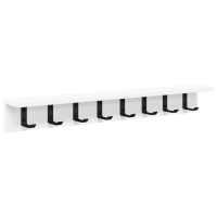 Produktbild för Väggmonterad Klädhängare Väggmonterad Vit 80 x 10,5 x 10,5 cm