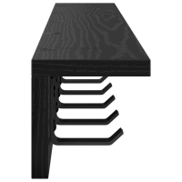 Produktbild för Väggmonterad Klädhängare Svart Ek 80 x 10,5 x 10,5 cm
